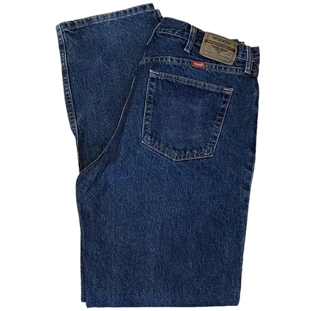 NWOT Men's WRANGLER Denim Blue Jeans Regular Fit ~ Size 38 x 34